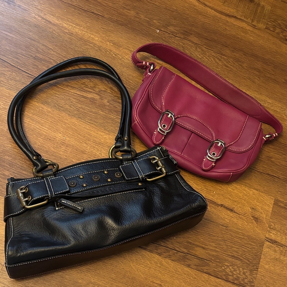 Cole Haan pink and Joanel black Shoulder Bag bundle
